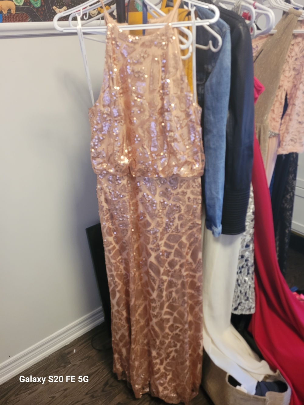 Donna Morgan Blush Pink Halter Dress